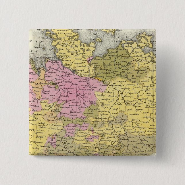 Germany 13 2 inch square button (Front)