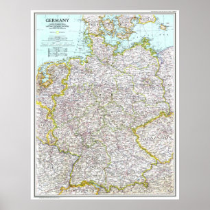 " Germany: 1991/today - Detailed map Poster