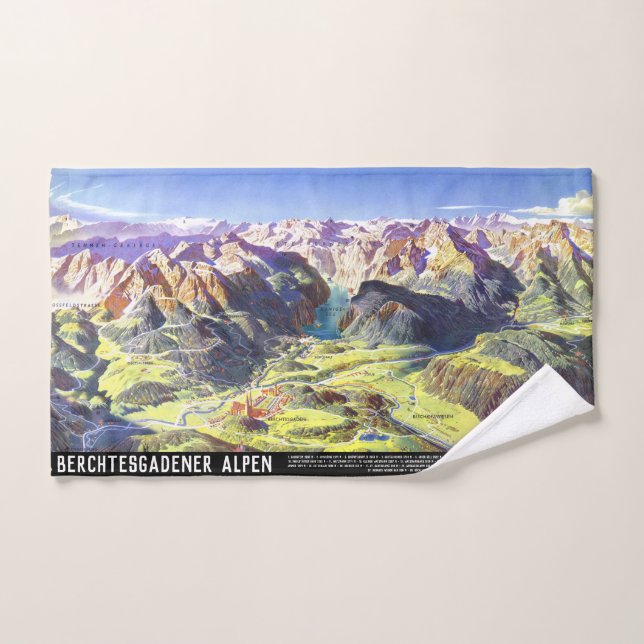 " Germany: 2021 - Alps Berchtesgaden Panorama Hand Towel (Hand Towel)