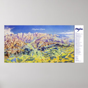 "Germany: 2021/today - Allgäuer Alpen Panorama Poster