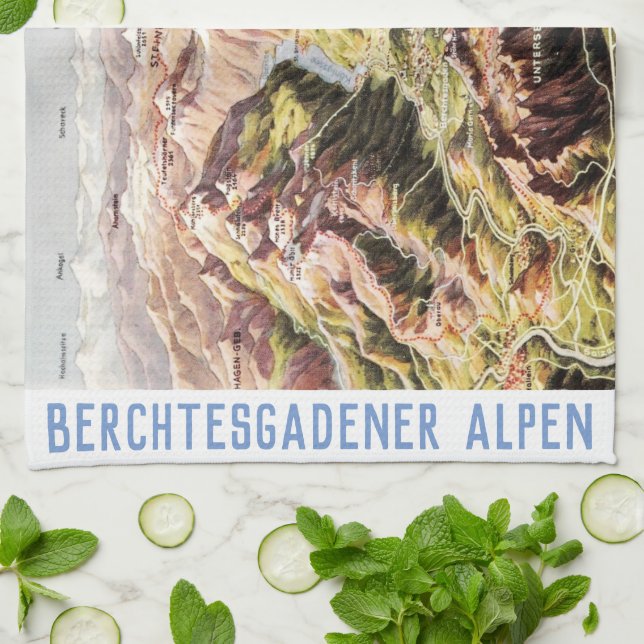 " Germany: 2021/today - Berchtesgadener Alps Kitchen Towel (Folded)