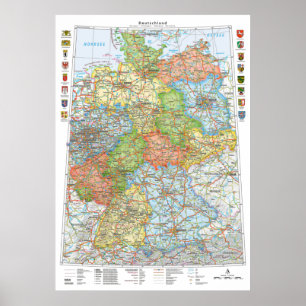 " Germany: 2021/today - Political map Poster