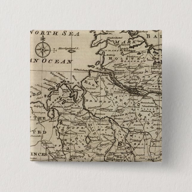 Germany 21 2 inch square button (Front)