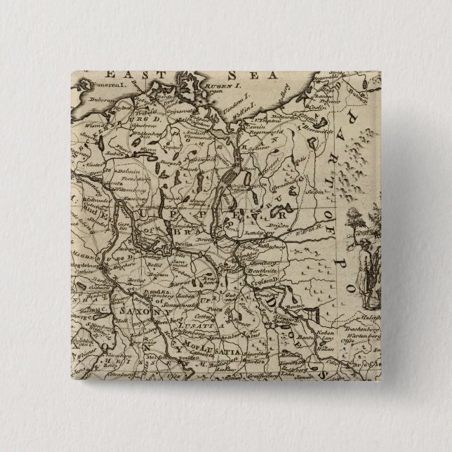 Germany 25 2 inch square button (Front)