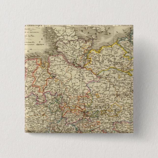 Germany 2 inch square button (Front)