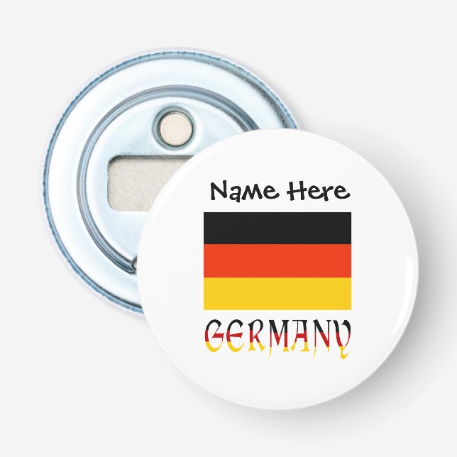 Germany and German Flag Personalized Bottle Opener (Front)