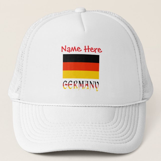 Germany and German Flag Personalized  Trucker Hat (Front)