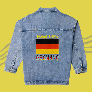Germany and German Flag Yellow Personalization Denim Jacket