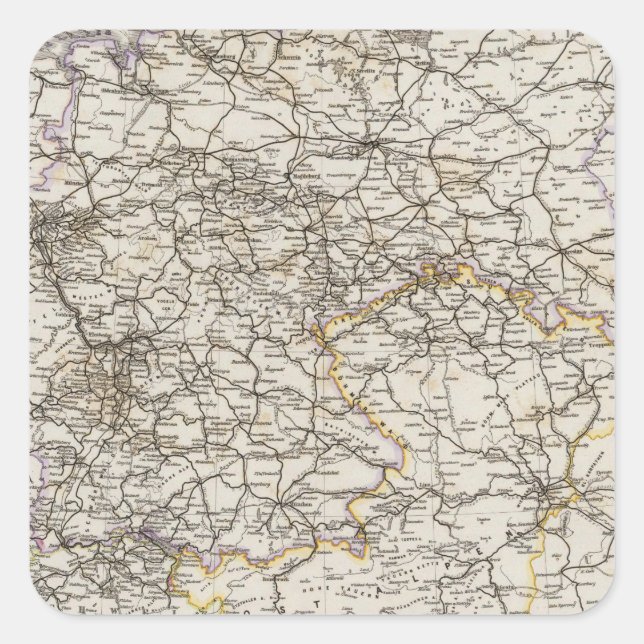 Germany and neighbouring countries square sticker (Front)