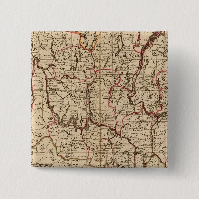 Germany and Poland 2 Inch Square Button (Front)