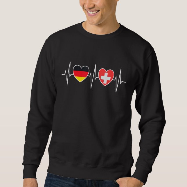 Germany And Switzerland German Swiss Flags Sweatshirt (Front)