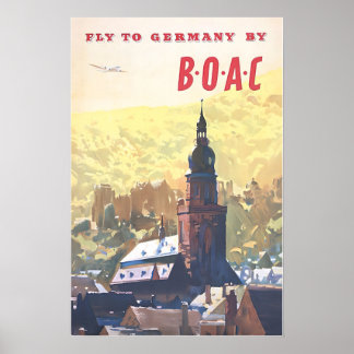 Germany Art Print German Decor BOAC Travel Poster