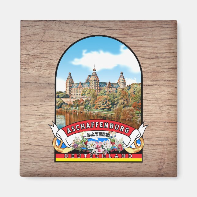 Germany Aschaffenburg Vintages Souvenir Magnet (Front)