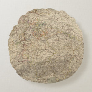 Germany Atlas Map Round Pillow