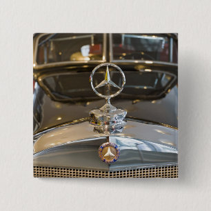 Germany, Baden-Wurttemberg, Stuttgart. Mercedes 2 Inch Square Button