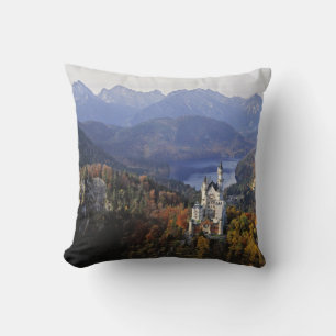 Germany, Bavaria, Neuschwanstein Castle. Throw Pillow