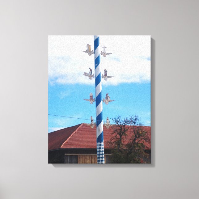 Germany, Bavaria, traditional maypole Canvas Print (Front)