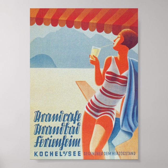 Germany, Beach, Vintage Travel Poster (Front)