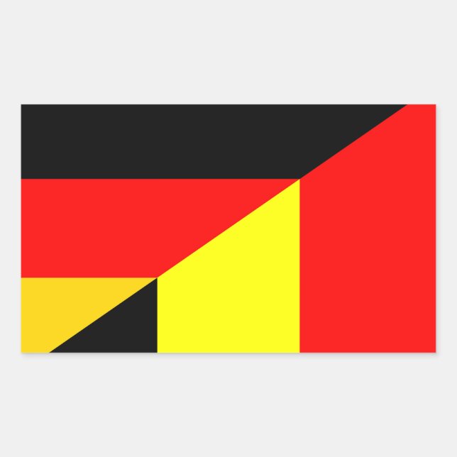 germany belgium half flag country symbol sticker (Front)