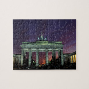 Germany, Berlin. Brandenburg Gate at night. Jigsaw Puzzle