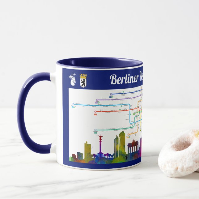 " Germany: BERLIN - Metro NETZPLANtasse ... Mug (With Donut)