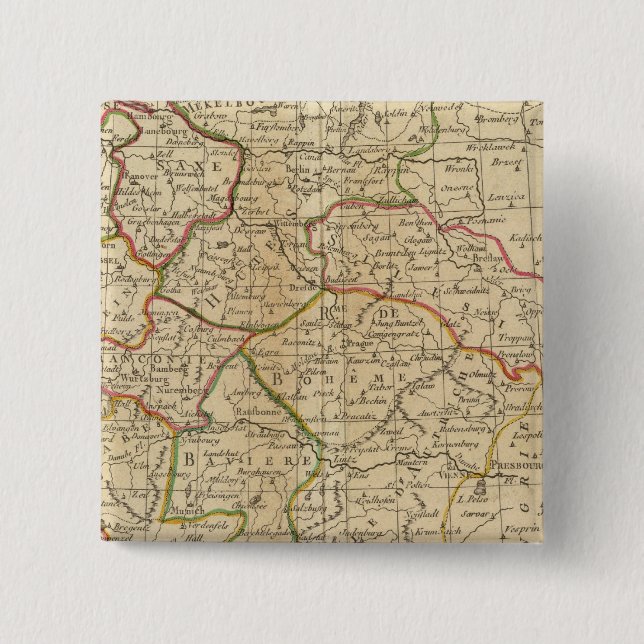Germany, Bohemia 2 Inch Square Button (Front)