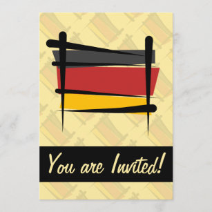 Germany Brush Flag Invitation