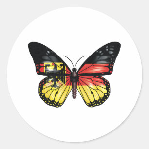 Germany butterfly monarch flag classic round sticker