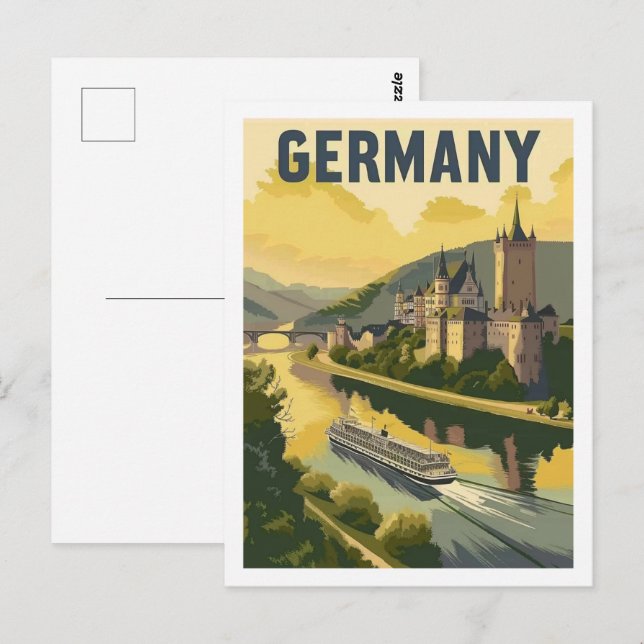 Germany Castle Vintage Famous Travel Place Postcard (Front/Back)