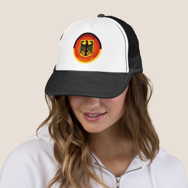 Germany Coat of Arms Circle Shape Trucker Hat (In Situ)