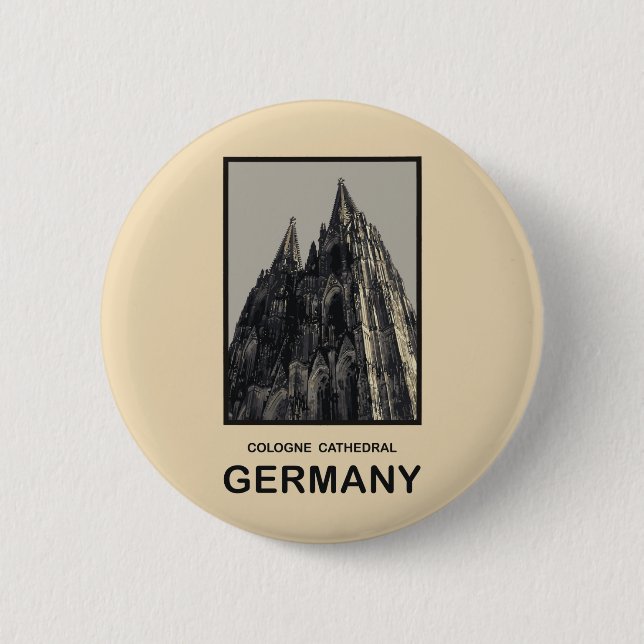 Germany Cologne Cathedral 2 Inch Round Button (Front)