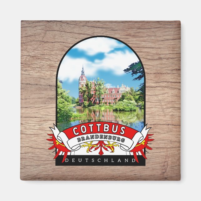 Germany Cottbus Vintage Brandenburg Magnet (Front)