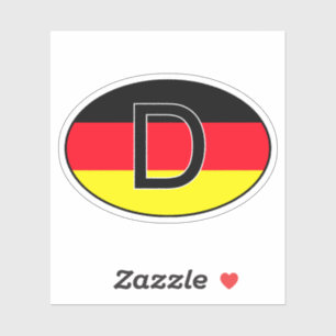 Germany Country Code Oval Sticker with Flag