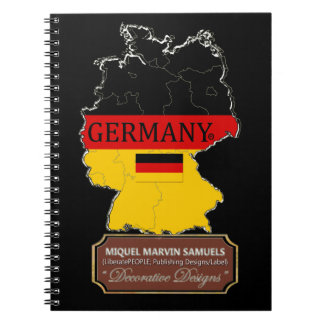 Germany country outline Flag Colour Modern Noteboo Notebook