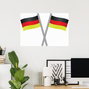 Germany Crossed Flags Pride and Heritage Poster