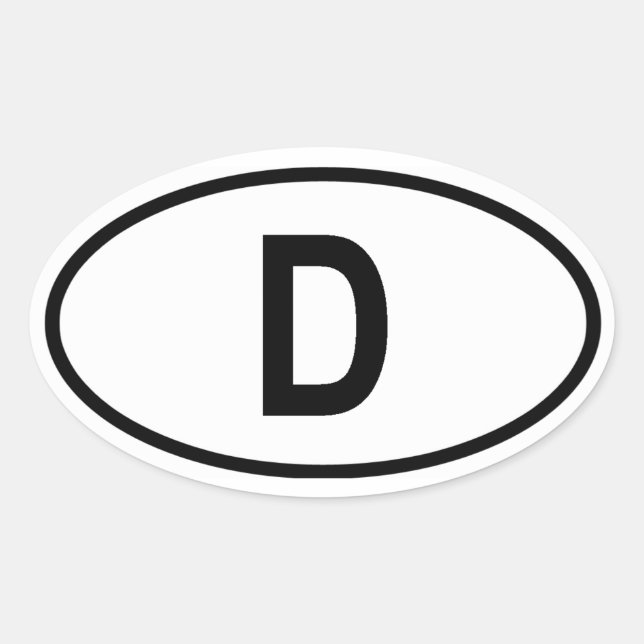 Germany "D" Oval Sticker (Front)