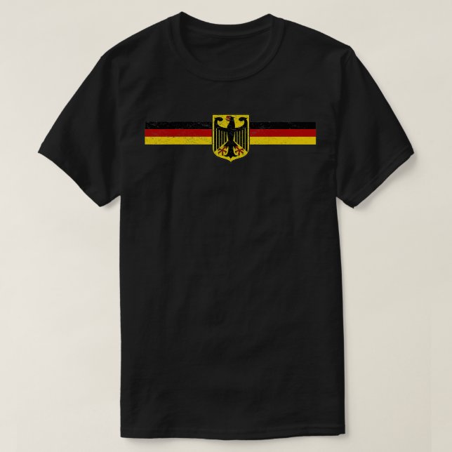 Germany Deutschland Flag Eagle Coat of Arms Banner T-Shirt (Design Front)