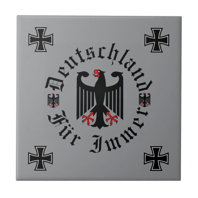 Germany/Deutschland Forever/black eagle/iron cross Tile (Front)