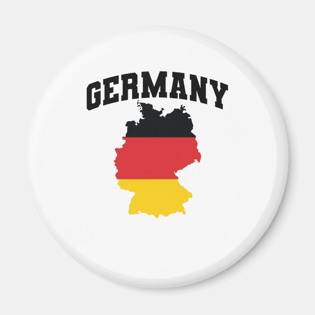 Germany Deutschland Karte mit Flagge Magnet (Front)