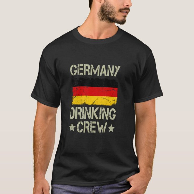 Germany Drinking Crew German Flag Funny Matching D T-Shirt (Front)