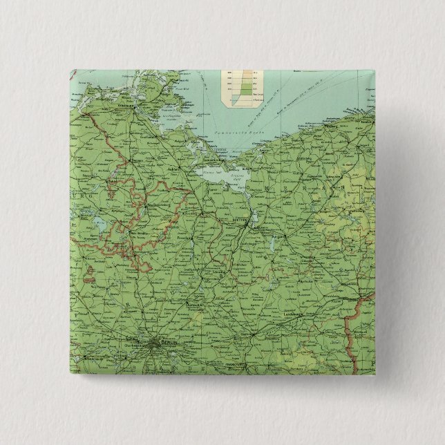 Germany eastern section 2 inch square button (Front)