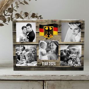 Germany family photo block,  German flag, wood Block