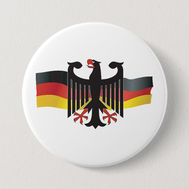Germany Federal Eagle Coat of Arms 3 Inch Round Button (Front)