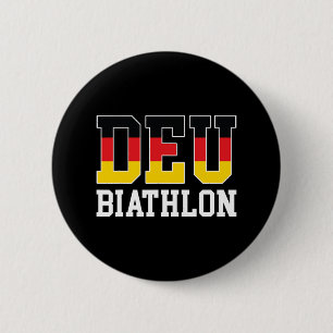 Germany Flag Biathlonist - German Deu Biathlon 2 Inch Round Button