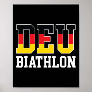 Germany Flag Biathlonist - German Deu Biathlon  Poster