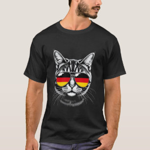 Germany Flag Cat Face Sunglasses German Flag T-Shirt