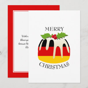 GERMANY FLAG   Christmas Pudding   Festive Holiday Card
