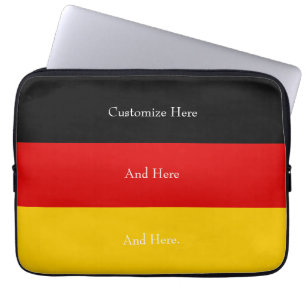 Germany Flag Colours Black Red Gold Personalized Laptop Sleeve