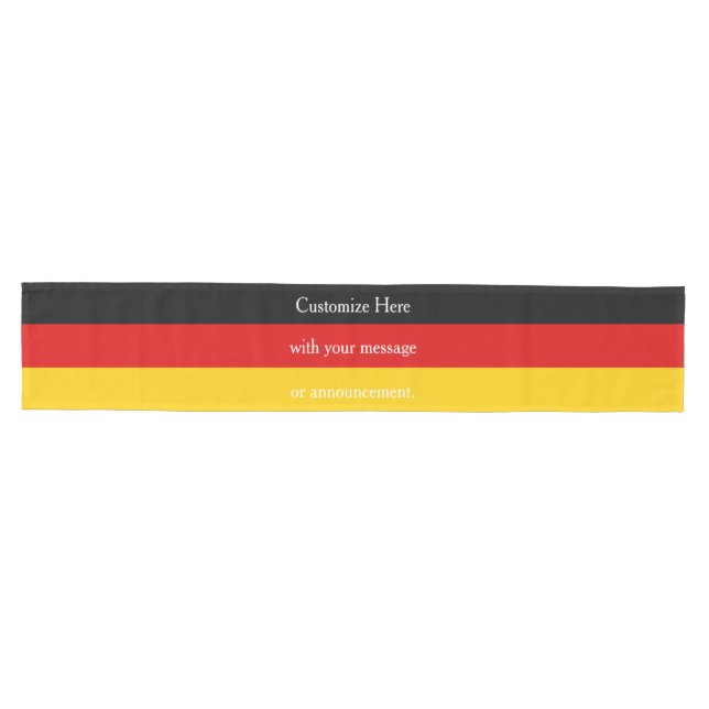 Germany Flag Colours Black Red Gold Personalized Medium Table Runner (Horizontal)