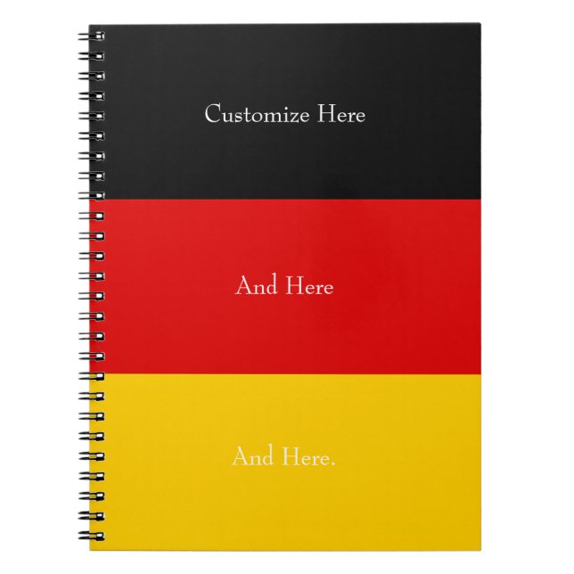 Germany Flag Colours Black Red Gold Personalized N Notebook (Front)